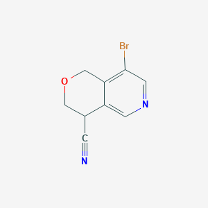 molecular formula C9H7BrN2O B13972790 8-Bromo-3,4-dihydro-1H-pyrano[4,3-C]pyridine-4-carbonitrile 