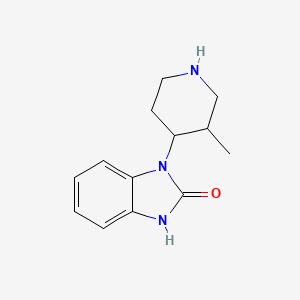 molecular formula C13H17N3O B13972795 1-(3-Methylpiperidin-4-yl)-1,3-dihydro-2H-benzimidazol-2-one CAS No. 92309-56-3