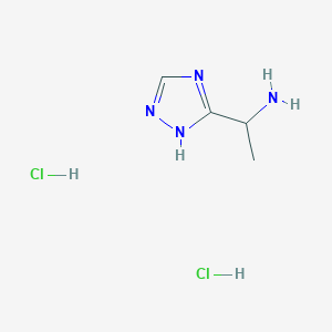 molecular formula C4H10Cl2N4 B1397281 1-(1H-1,2,4-三唑-5-基)乙胺二盐酸盐 CAS No. 856862-01-6