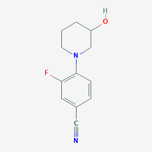 molecular formula C12H13FN2O B1397284 3-氟-4-(3-羟基哌啶-1-基)苯甲腈 CAS No. 1247085-74-0