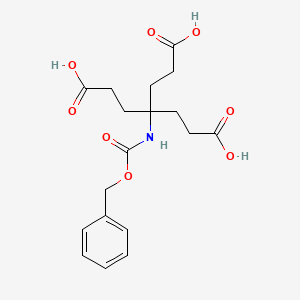 molecular formula C18H23NO8 B13972875 4-(2-Carboxyethyl)-4-[[(phenylmethoxy)carbonyl]amino]heptanedioic acid CAS No. 945744-14-9