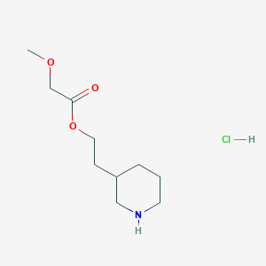molecular formula C10H20ClNO3 B1397294 2-(3-Piperidinyl)ethyl 2-methoxyacetate hydrochloride CAS No. 1220020-33-6