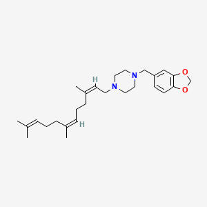 molecular formula C27H40N2O2 B13972948 (Z,Z)-1-Piperonyl-4-(3,7,11-trimethyl-2,6,10-dodecatrienyl)-piperazine CAS No. 50419-28-8