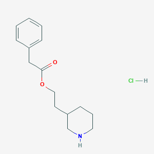 molecular formula C15H22ClNO2 B1397295 2-(3-Piperidinyl)ethyl 2-phenylacetate hydrochloride CAS No. 1219979-69-7