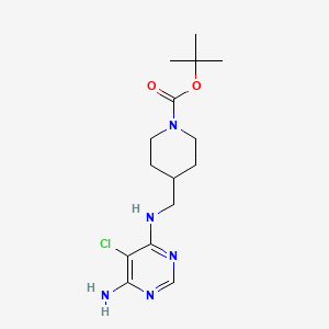 molecular formula C15H24ClN5O2 B13972986 Tert-butyl 4-(((6-amino-5-chloropyrimidin-4-yl)amino)methyl)piperidine-1-carboxylate 