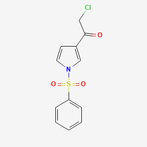 molecular formula C12H10ClNO3S B13972992 1-[1-(Benzenesulfonyl)-1H-pyrrol-3-yl]-2-chloroethan-1-one CAS No. 91579-92-9