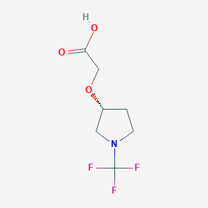 molecular formula C7H10F3NO3 B13972993 (R)-2-((1-(trifluoromethyl)pyrrolidin-3-yl)oxy)acetic acid 