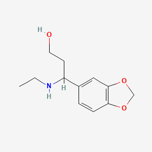 molecular formula C12H17NO3 B13973003 3-(Benzo[d][1,3]dioxol-5-yl)-3-(ethylamino)propan-1-ol 