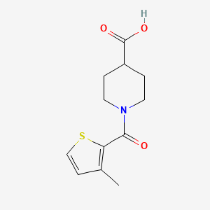 molecular formula C12H15NO3S B13973025 1-(3-Methylthiophene-2-carbonyl)piperidine-4-carboxylic acid 