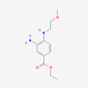 molecular formula C12H18N2O3 B1397303 Ethyl 3-amino-4-[(2-methoxyethyl)amino]benzoate CAS No. 1219957-49-9