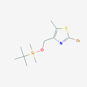 molecular formula C11H20BrNOSSi B13973075 2-Bromo-4-(((tert-butyldimethylsilyl)oxy)methyl)-5-methylthiazole 