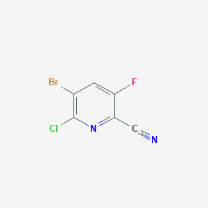 molecular formula C6HBrClFN2 B13973092 5-Bromo-6-chloro-3-fluoropicolinonitrile 