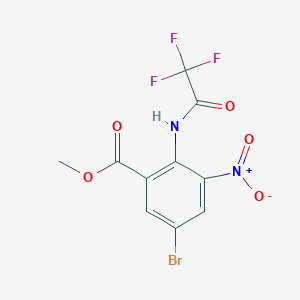 molecular formula C10H6BrF3N2O5 B13973099 5-Bromo-3-nitro-2-(2,2,2-trifluoro-acetylamino)-benzoic Acid Methyl Ester 