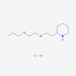 molecular formula C12H26ClNO2 B1397312 2-[2-(2-Propoxyethoxy)ethyl]piperidine hydrochloride CAS No. 1220028-41-0