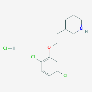 molecular formula C13H18Cl3NO B1397313 3-[2-(2,5-二氯苯氧基)乙基]哌啶盐酸盐 CAS No. 1220036-98-5