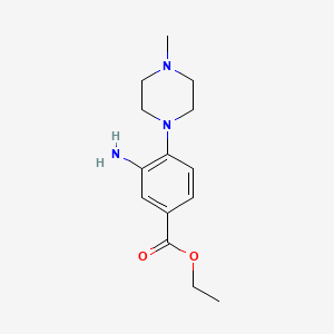 molecular formula C14H21N3O2 B1397316 Ethyl 3-amino-4-(4-methyl-1-piperazinyl)benzoate CAS No. 1220036-10-1