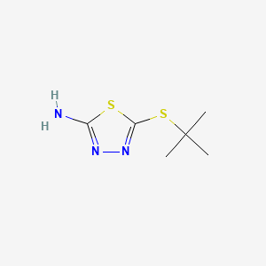 molecular formula C6H11N3S2 B13973167 1,3,4-Thiadiazol-2-amine, 5-[(1,1-dimethylethyl)thio]- CAS No. 33313-09-6