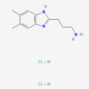 molecular formula C12H19Cl2N3 B1397319 3-(5,6-二甲基-1h-苯并咪唑-2-基)-丙-1-胺二盐酸盐 CAS No. 1354543-04-6