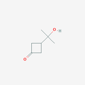 molecular formula C7H12O2 B13973197 3-(2-Hydroxypropan-2-yl)cyclobutan-1-one 