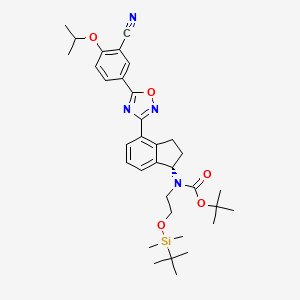 (S)-tert-Butyl (2-((tert-butyldimethylsilyl)oxy)ethyl)(4-(5-(3-cyano-4-isopropoxyphenyl)-1,2,4-oxadiazol-3-yl)-2,3-dihydro-1H-inden-1-yl)carbamate