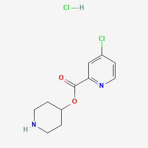 molecular formula C11H14Cl2N2O2 B1397330 4-Piperidinyl 4-chloro-2-pyridinecarboxylate hydrochloride CAS No. 1219949-51-5
