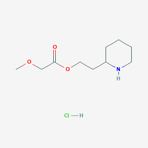 molecular formula C10H20ClNO3 B1397331 2-(2-Piperidinyl)ethyl 2-methoxyacetate hydrochloride CAS No. 1220031-66-2