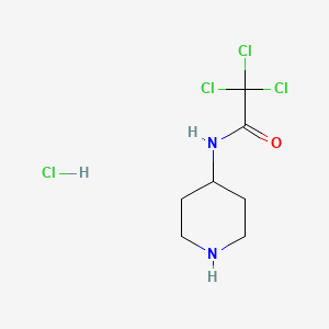 molecular formula C7H12Cl4N2O B1397332 2,2,2-三氯-N-(4-哌啶基)乙酰胺盐酸盐 CAS No. 1219979-92-6