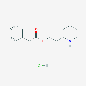 molecular formula C15H22ClNO2 B1397334 2-(2-哌啶基)乙基 2-苯基乙酸盐酸盐 CAS No. 1220020-80-3