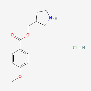 molecular formula C13H18ClNO3 B1397335 3-吡咯烷基甲基 4-甲氧基苯甲酸酯盐酸盐 CAS No. 1220037-68-2