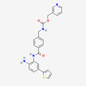 molecular formula C25H22N4O3S B13973459 (Pyridin-3-yl)methyl 4-(2-amino-5-(thiophen-2-yl)phenylcarbamoyl)benzylcarbamate 