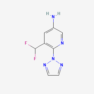 molecular formula C8H7F2N5 B13973500 5-(Difluoromethyl)-6-(2H-1,2,3-triazol-2-yl)pyridin-3-amine 