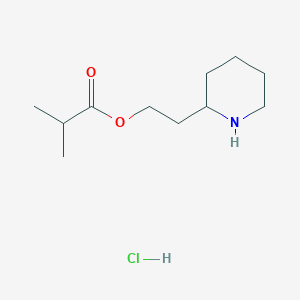 molecular formula C11H22ClNO2 B1397353 2-(2-哌啶基)乙基 2-甲基丙酸盐酸盐 CAS No. 1219979-79-9