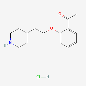 molecular formula C15H22ClNO2 B1397360 1-{2-[2-(4-哌啶基)乙氧基]苯基}-1-乙酮盐酸盐 CAS No. 1220031-34-4