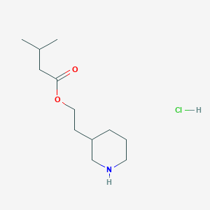 molecular formula C12H24ClNO2 B1397363 2-(3-Piperidinyl)ethyl 3-methylbutanoate hydrochloride CAS No. 1219960-50-5