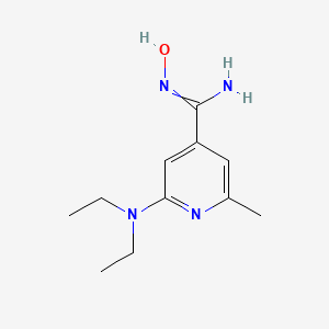 molecular formula C11H18N4O B13973636 2-(Diethylamino)-N-hydroxy-6-methyl-isonicotinamidine 