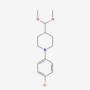 molecular formula C14H20BrNO2 B13973667 1-(4-Bromophenyl)-4-(dimethoxymethyl)piperidine 