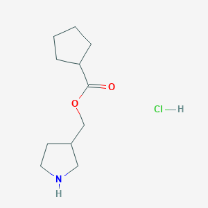 molecular formula C11H20ClNO2 B1397367 3-吡咯烷基甲基环戊烷甲酸盐盐酸盐 CAS No. 1220038-35-6