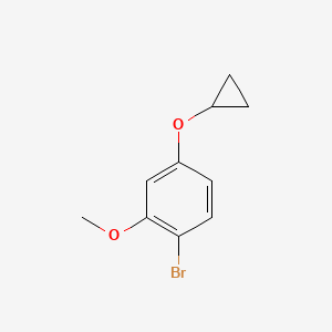 molecular formula C10H11BrO2 B13973674 1-Bromo-4-cyclopropoxy-2-methoxybenzene 