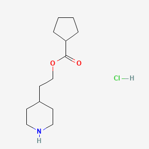 molecular formula C13H24ClNO2 B1397368 2-(4-哌啶基)乙基环戊烷甲酸酯盐酸盐 CAS No. 1220021-50-0