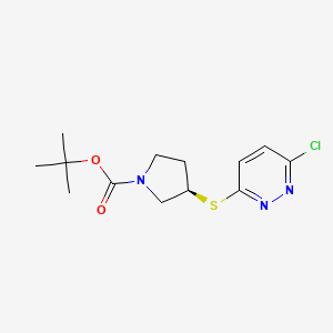 molecular formula C13H18ClN3O2S B13973689 (R)-3-(6-Chloro-pyridazin-3-ylsulfanyl)-pyrrolidine-1-carboxylic acid tert-butyl ester 