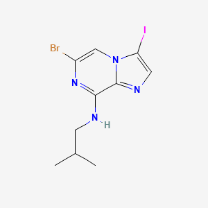 molecular formula C10H12BrIN4 B13973735 6-Bromo-3-iodo-N-isobutylimidazo[1,2-a]pyrazin-8-amine 