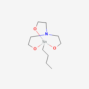 molecular formula C10H21NO3Sn B13973741 1-Butyl-2,8,9-trioxa-5-aza-1-stannabicyclo(3.3.3)undecane CAS No. 51952-23-9