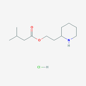 molecular formula C12H24ClNO2 B1397375 2-(2-哌啶基)乙基 3-甲基丁酸盐酸盐 CAS No. 1220021-64-6