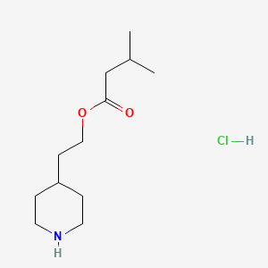 molecular formula C12H24ClNO2 B1397378 2-(4-Piperidinyl)ethyl 3-methylbutanoate hydrochloride CAS No. 1219948-58-9