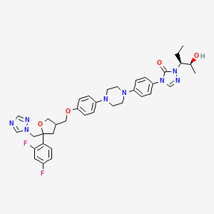 molecular formula C37H42F2N8O4 B13973818 4-(4-(4-(4-((5-((1H-1,2,4-triazol-1-yl)Methyl)-5-(2,4-difluorophenyl)tetrahydrofuran-3-yl)Methoxy)phenyl)piperazin-1-yl)phenyl)-1-((2S,3S)-2-hydroxypentan-3-yl)-1H-1,2,4-triazol-5(4H)-one 