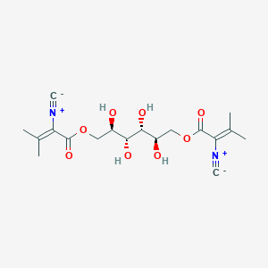 molecular formula C18H24N2O8 B13973822 1,6-Di-O-(2-isocyano-3-methylcrotonyl)-D-mannitol 