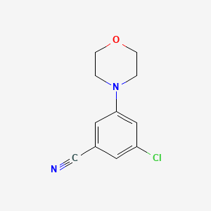 molecular formula C11H11ClN2O B13973826 3-Chloro-5-morpholinobenzonitrile 