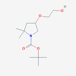 molecular formula C13H25NO4 B13973871 Tert-butyl 4-(2-hydroxyethoxy)-2,2-dimethyl-pyrrolidine-1-carboxylate 