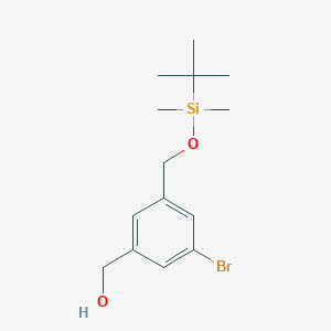 molecular formula C14H23BrO2Si B13973875 (3-Bromo-5-(((tert-butyldimethylsilyl)oxy)methyl)phenyl)methanol 