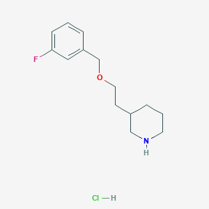 molecular formula C14H21ClFNO B1397388 3-{2-[(3-Fluorobenzyl)oxy]ethyl}piperidine hydrochloride CAS No. 1220018-88-1